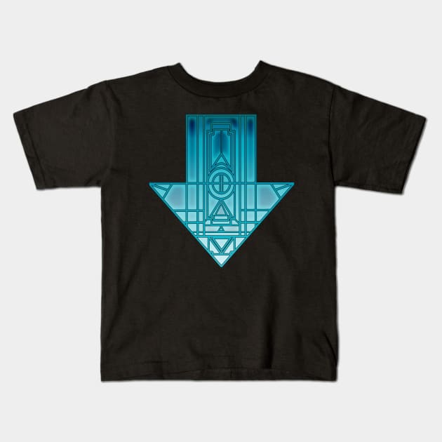 Teal Geometric Arrow Kids T-Shirt by richardsimpsonart